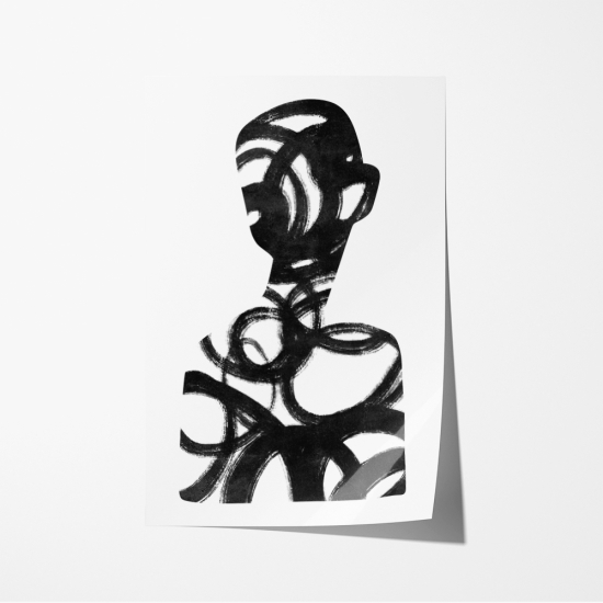 Poster de silhueta de pessoa a preto e branco 6