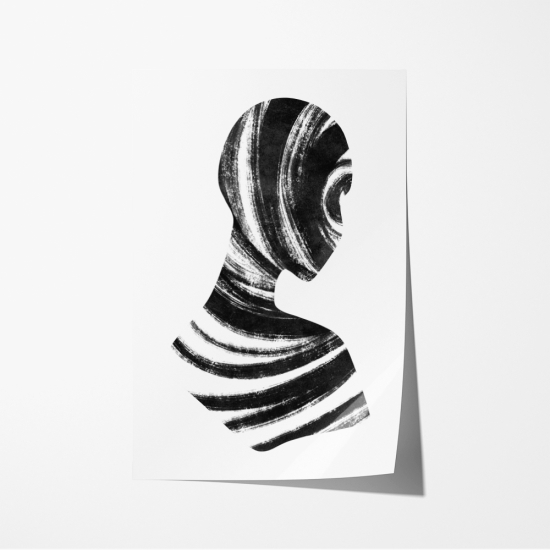 Poster de silhueta de pessoa a preto e branco 6
