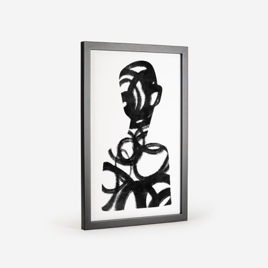 Poster de silhueta de pessoa a preto e branco 3